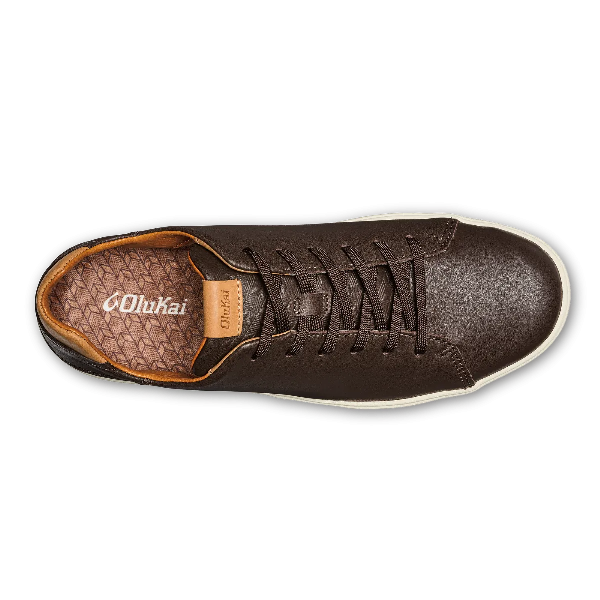 Olukai Dark Java Lae'ahi Li'Ili Men's Waterproof Leather Sneakers 10455-4848