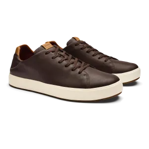 Olukai Dark Java Lae'ahi Li'Ili Men's Waterproof Leather Sneakers 10455-4848