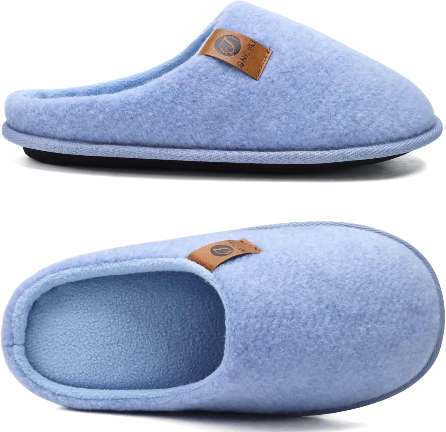 ONCAI Mens Cozy Memory Foam Scuff Slippers Slip On Warm House Shoes Indoor/Outdoor with Best Arch Support
