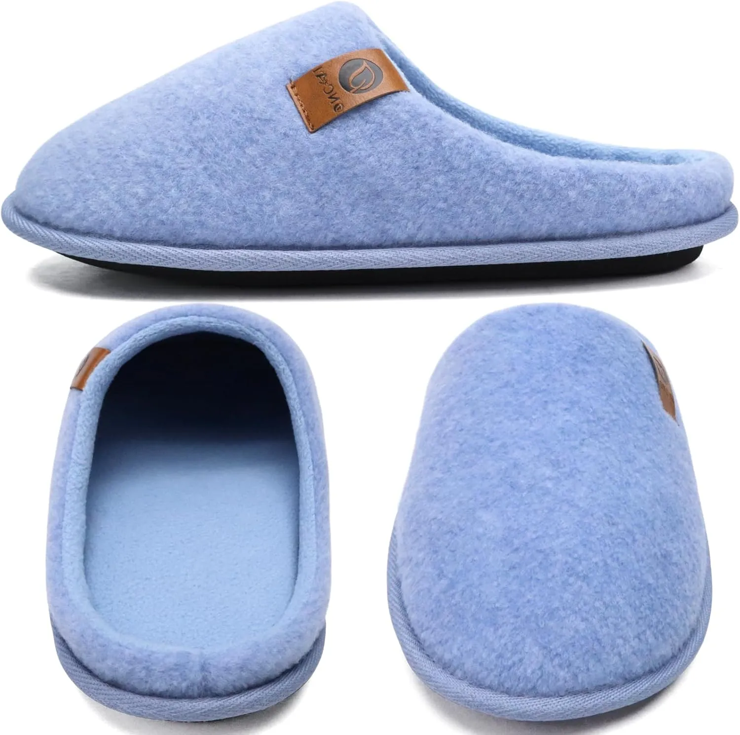 ONCAI Mens Cozy Memory Foam Scuff Slippers Slip On Warm House Shoes Indoor/Outdoor with Best Arch Support