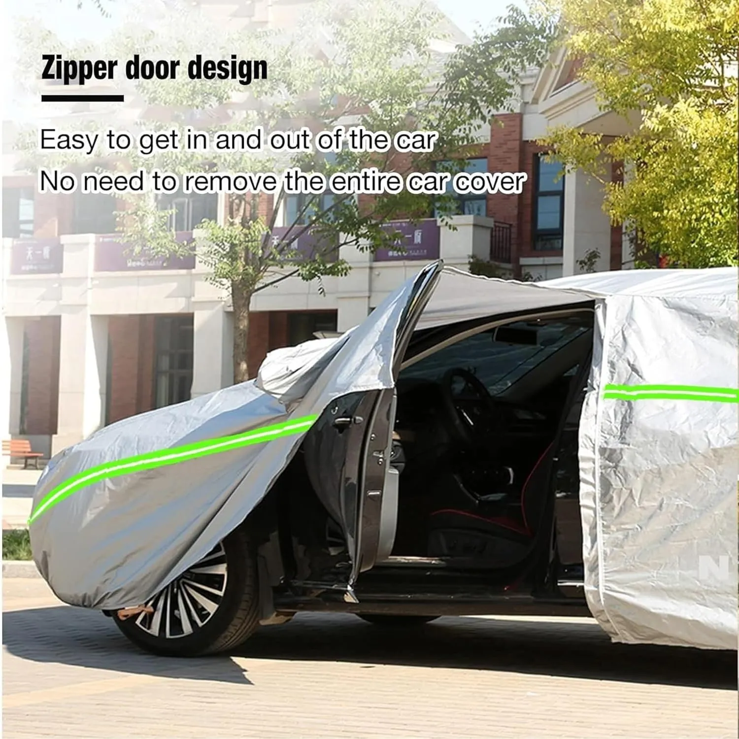 Outdoor Car Cover Compatible with Chevrolet Le Baron Saloon 1989-1994 Waterproof All Weather Breathable Large Car Cover,with Zipper,Custom Full Car Covers,Suitable for All Seasons(14)