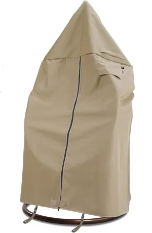 Patio Hanging Chair Cover with Adjustable X-Lock System and Zipper, Easy On Easy Off, Heavy Duty 100% Waterproof 600D Oxford Swing Egg Chair Winter Cover