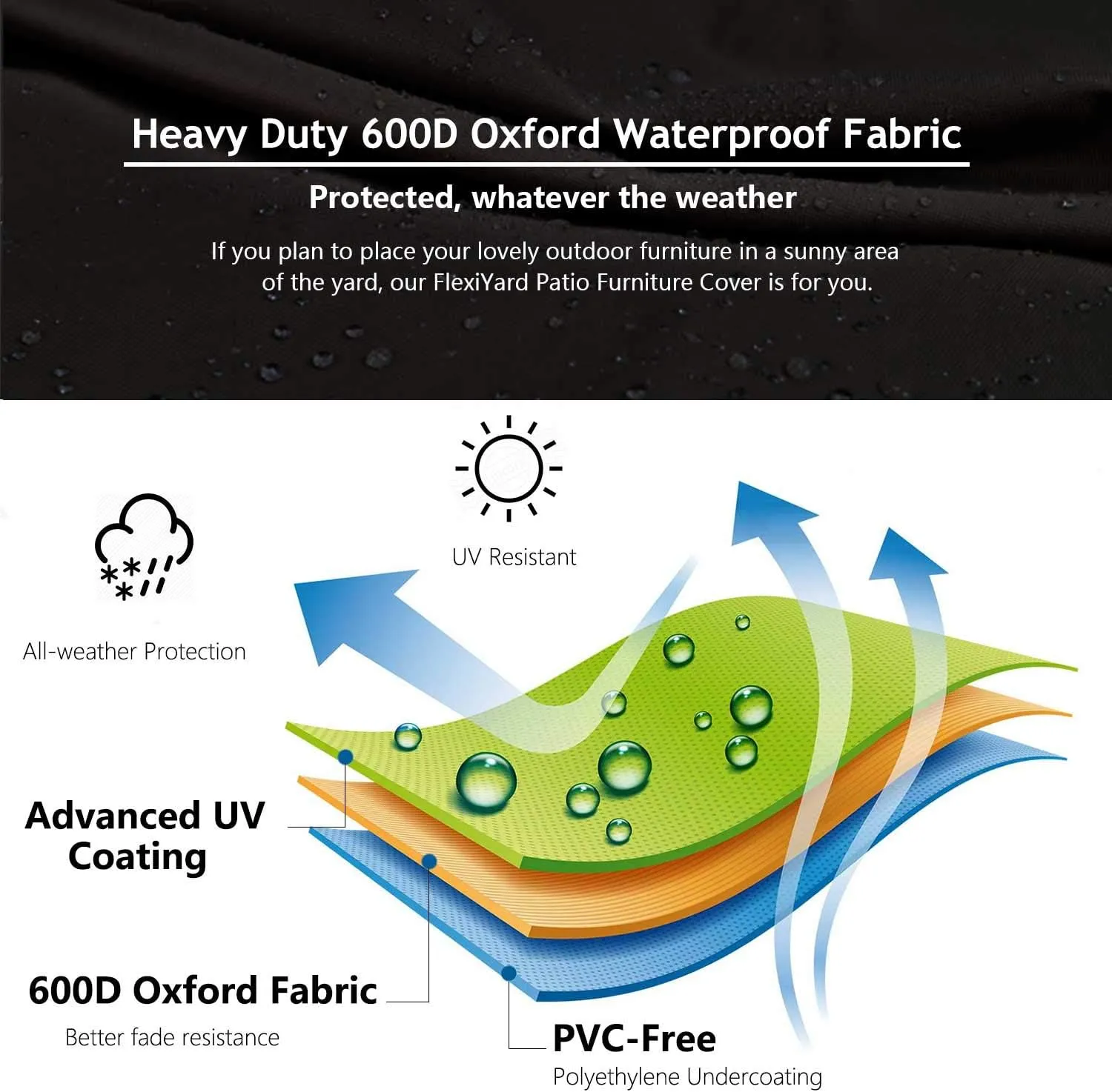 Patio Hanging Chair Cover with Adjustable X-Lock System and Zipper, Easy On Easy Off, Heavy Duty 100% Waterproof 600D Oxford Swing Egg Chair Winter Cover