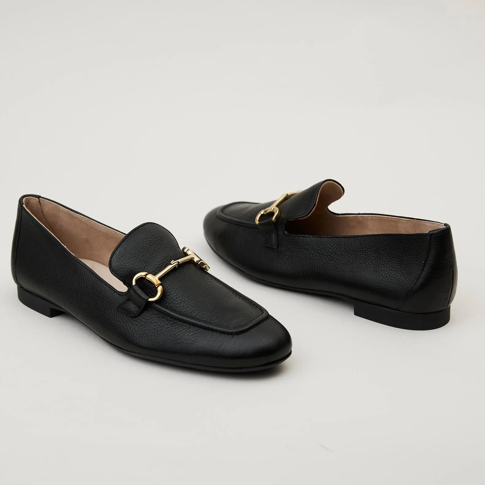 Paul Green Black Leather Loafers