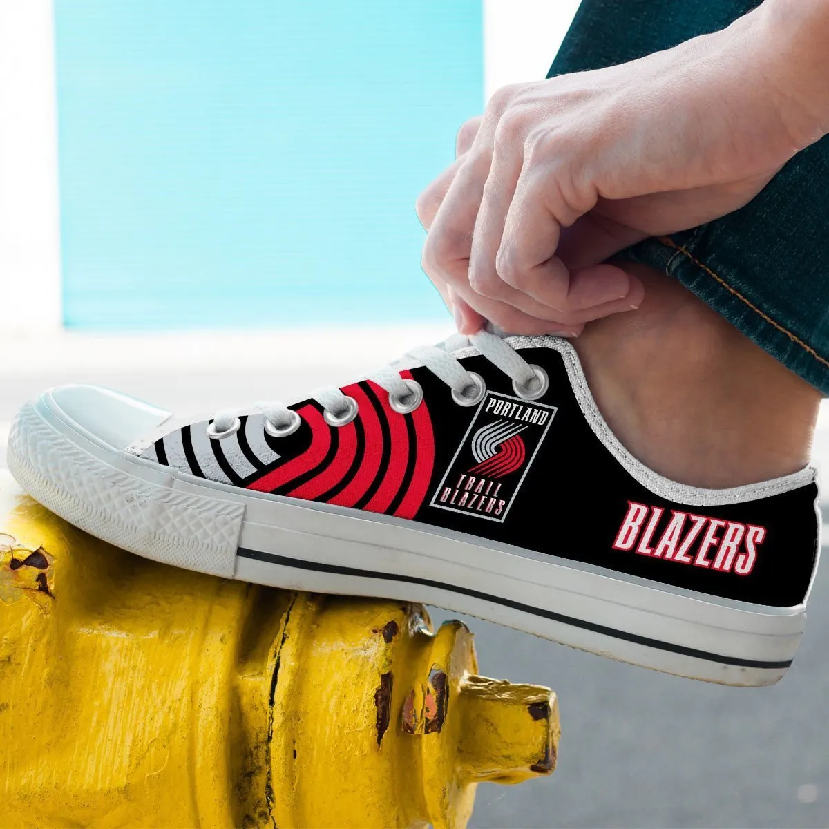 portland trail blazers mens low cut sneakers cut