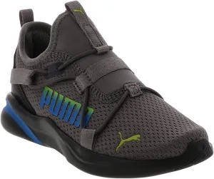 PUMA Rift Slip-On Fade Logo (Little Kid/Big Kid) Castlerock/Limepunch 3.5 Big Kid M
