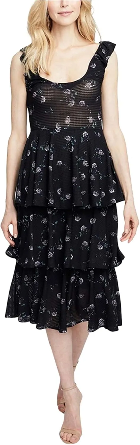 Rachel Roy Womens Tiered Ruffled Dress, Blue, Small