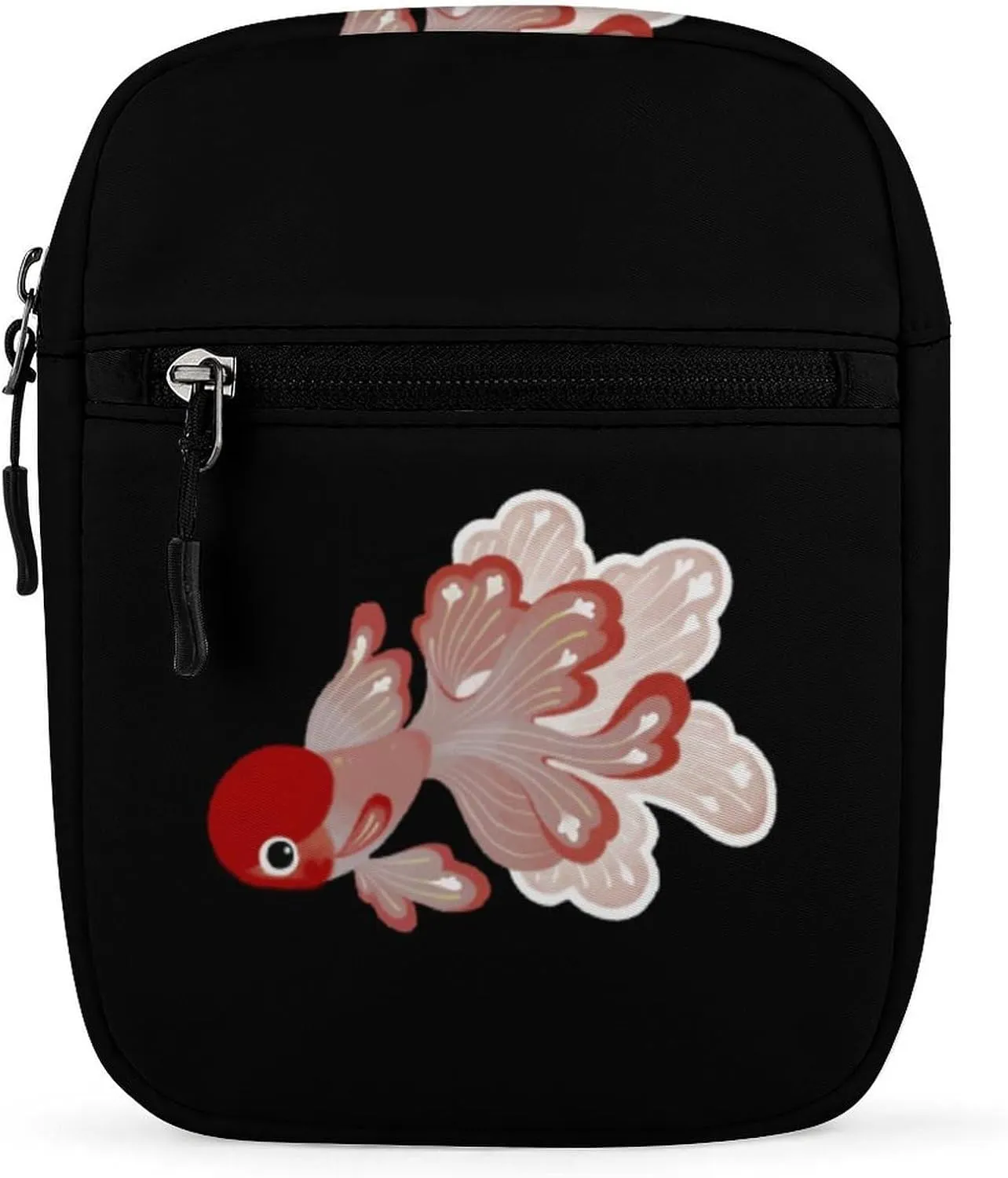 Red Cap Oranda Goldfish Mini Crossbody Bag Anti-Theft Side Shoulder Bags Messenger Bag Unisex