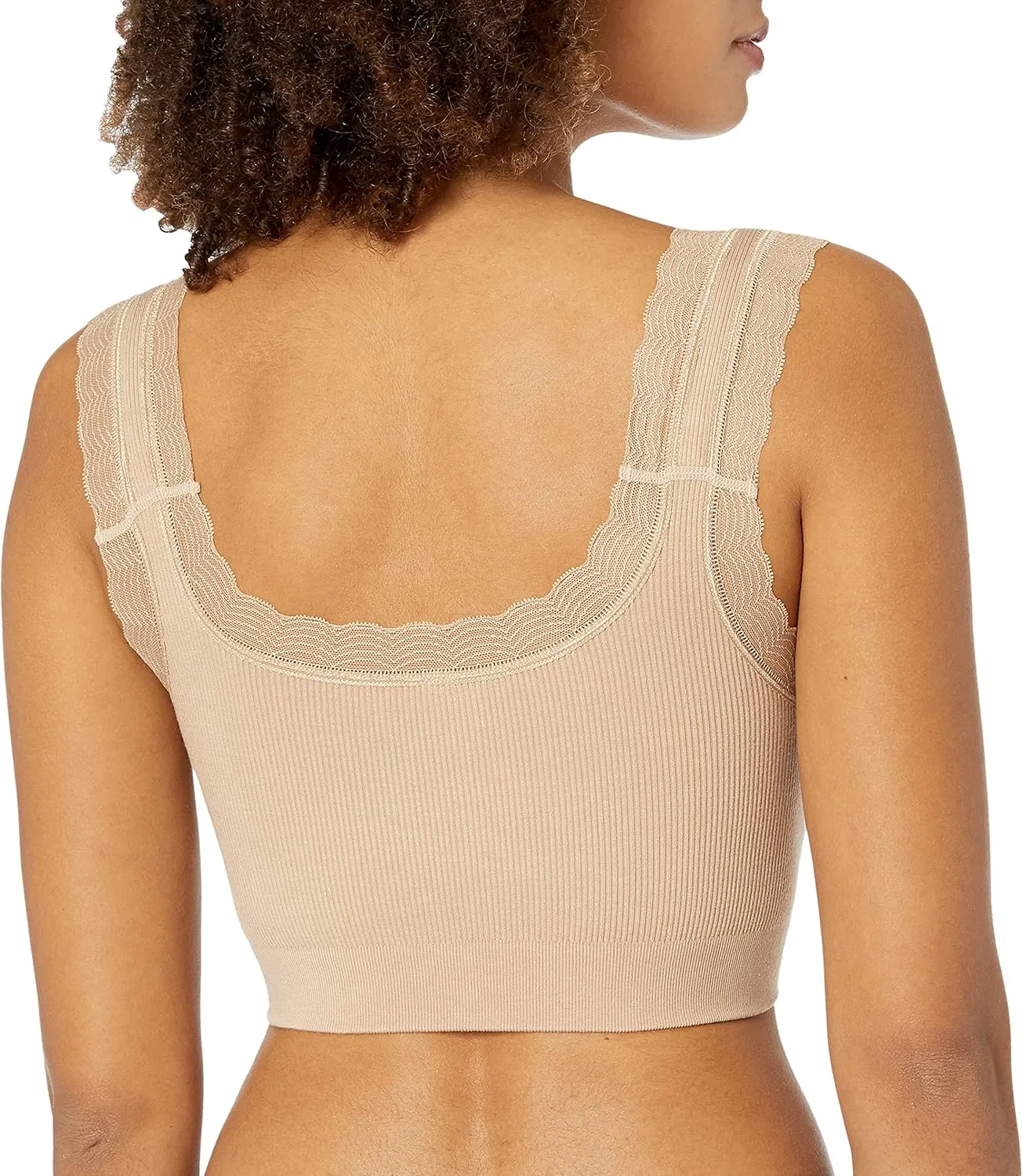 Rhonda Shear Women's Ribbed Leisure Bra with Removable Pads
