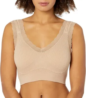Rhonda Shear Women's Ribbed Leisure Bra with Removable Pads