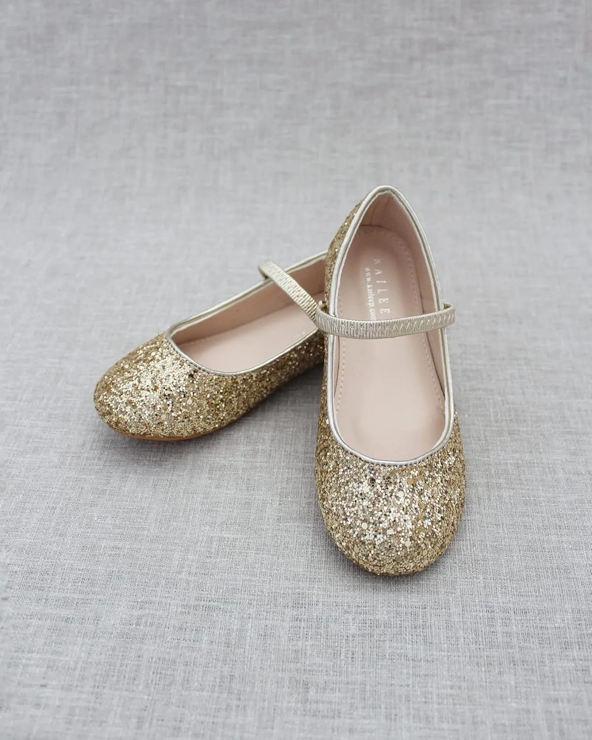 Rock Glitter Mary Jane Ballet Flats, Flower Girls Shoes, Toddler Girls, Party Shoes, Birthday Flats