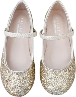Rock Glitter Mary Jane Ballet Flats, Flower Girls Shoes, Toddler Girls, Party Shoes, Birthday Flats