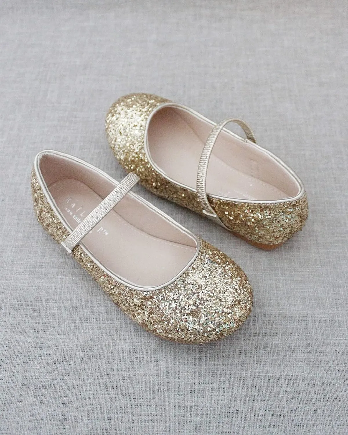 Rock Glitter Mary Jane Ballet Flats, Flower Girls Shoes, Toddler Girls, Party Shoes, Birthday Flats