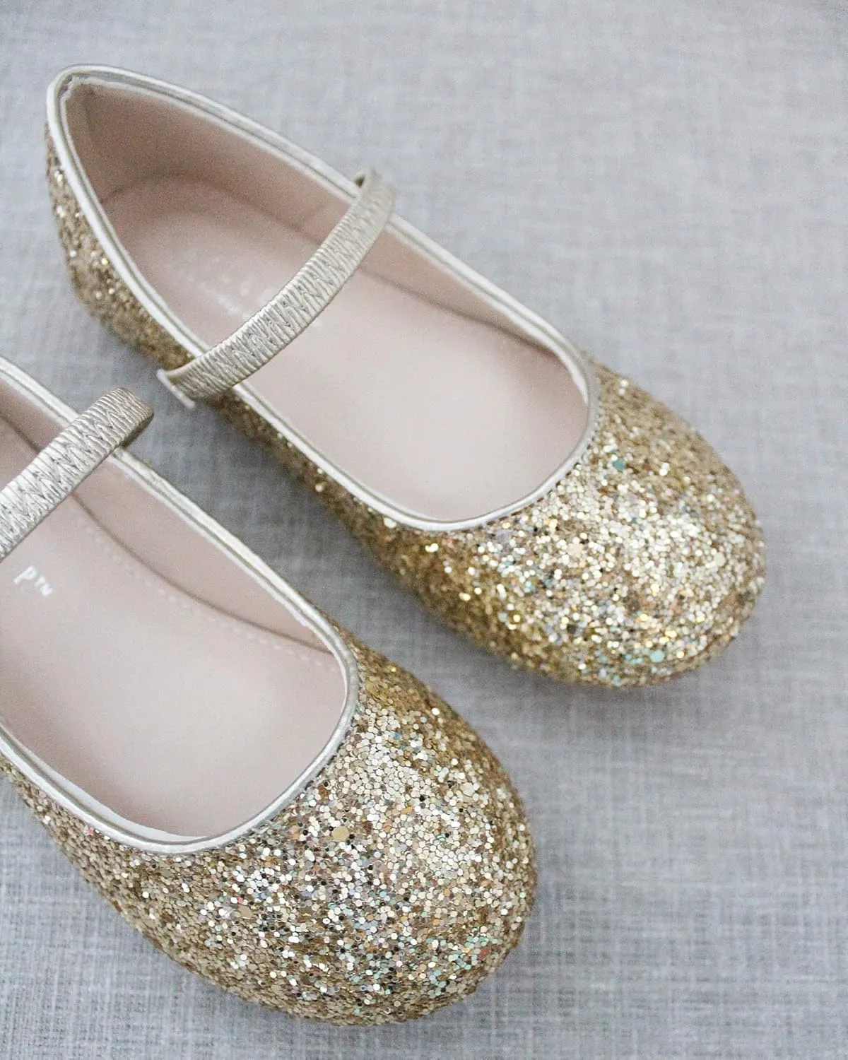 Rock Glitter Mary Jane Ballet Flats, Flower Girls Shoes, Toddler Girls, Party Shoes, Birthday Flats