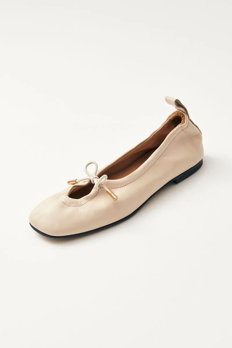 Rosalind Leather Ballet Flats - Cream
