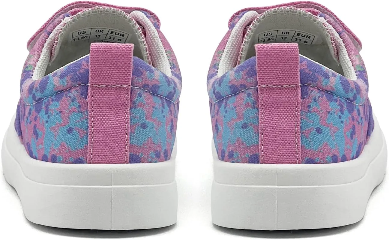 rosyclo Canvas Sneakers for Boys and Girls, Toddler Kids Walking Shoes Lightweight Breathable Non-Slip Soft Adjustable Strap Baby Boy Girl Outdoor Casual Tennis Shoe for Little Big Kid