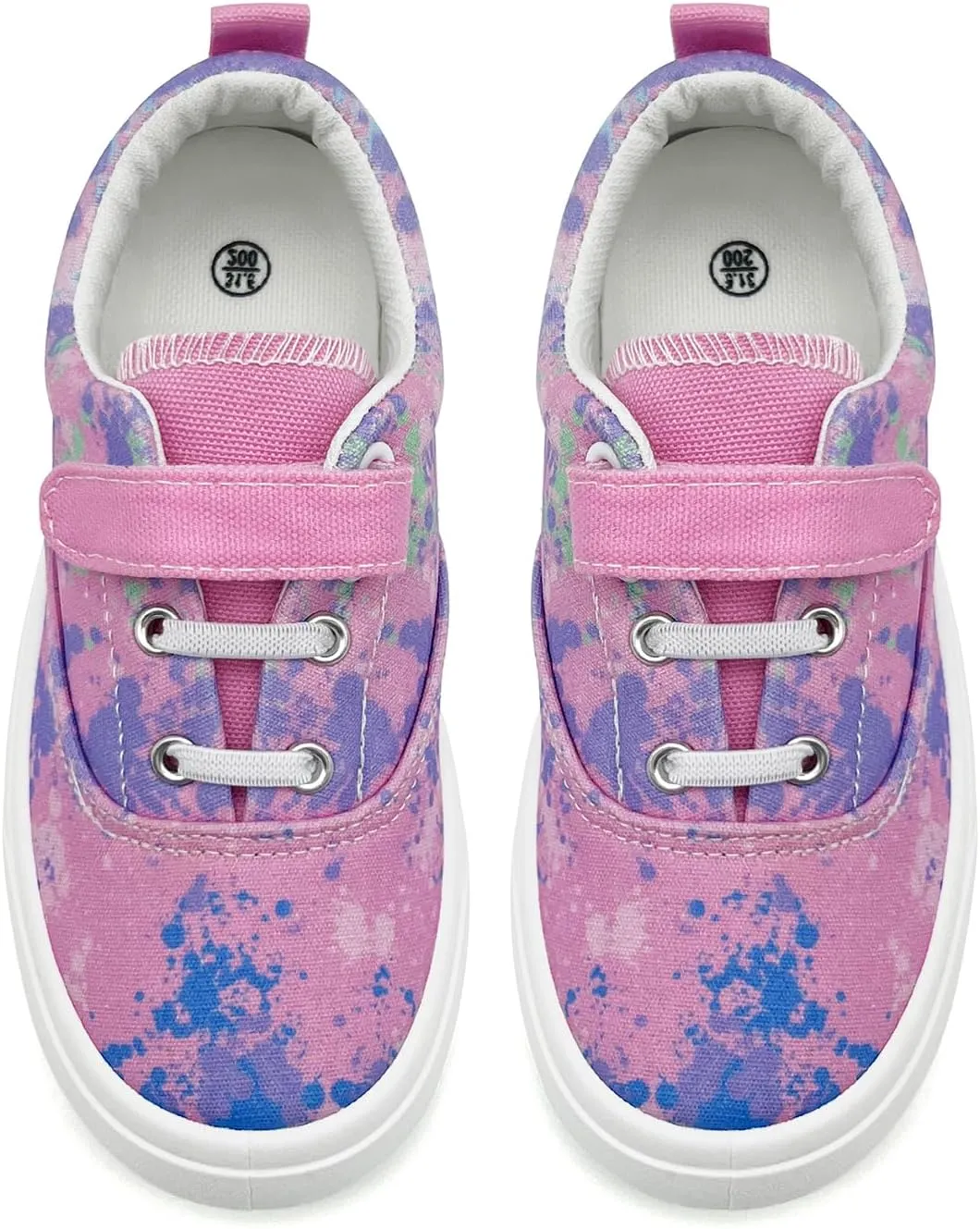 rosyclo Canvas Sneakers for Boys and Girls, Toddler Kids Walking Shoes Lightweight Breathable Non-Slip Soft Adjustable Strap Baby Boy Girl Outdoor Casual Tennis Shoe for Little Big Kid