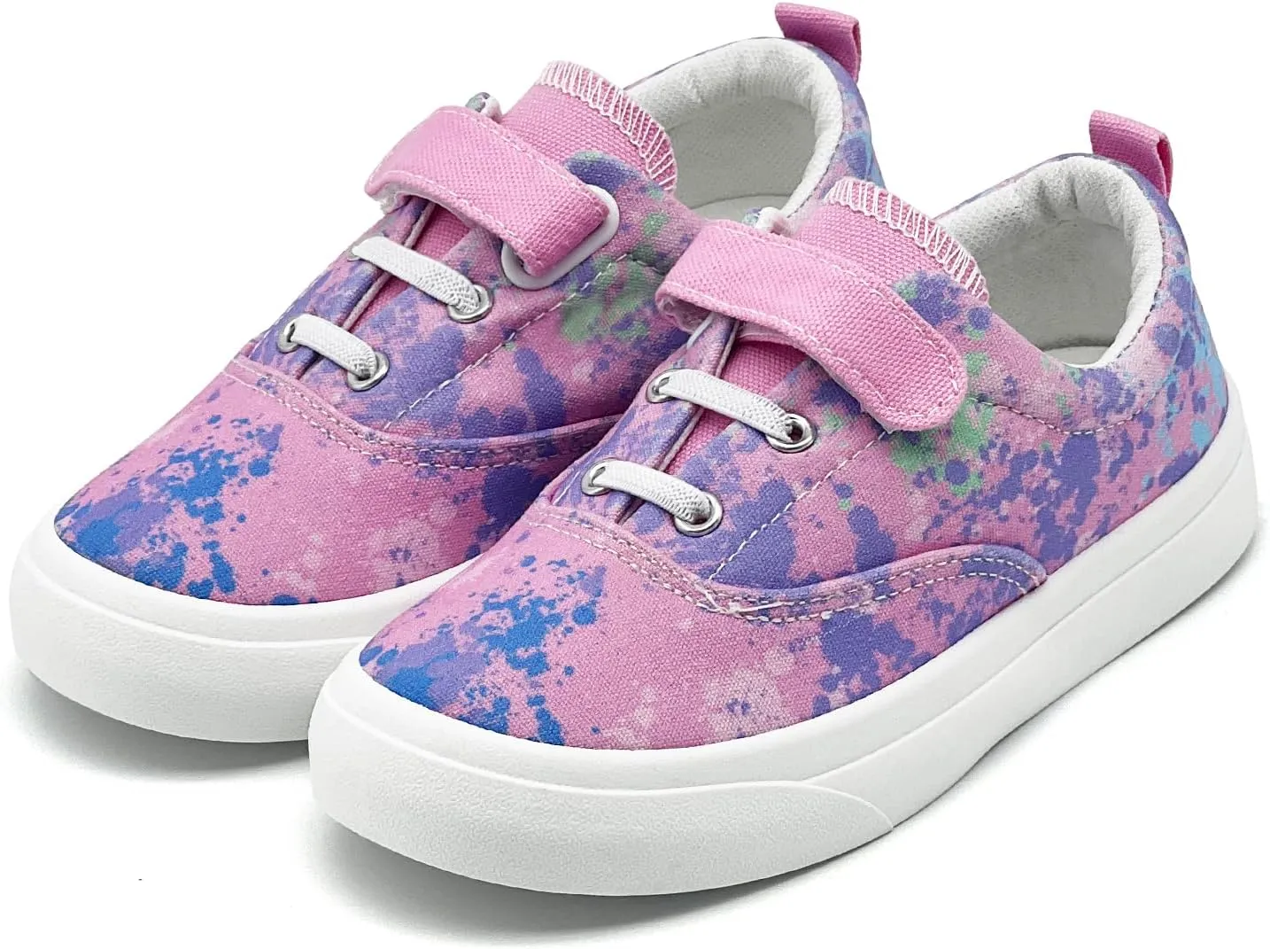 rosyclo Canvas Sneakers for Boys and Girls, Toddler Kids Walking Shoes Lightweight Breathable Non-Slip Soft Adjustable Strap Baby Boy Girl Outdoor Casual Tennis Shoe for Little Big Kid