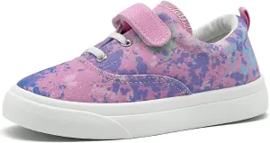rosyclo Canvas Sneakers for Boys and Girls, Toddler Kids Walking Shoes Lightweight Breathable Non-Slip Soft Adjustable Strap Baby Boy Girl Outdoor Casual Tennis Shoe for Little Big Kid
