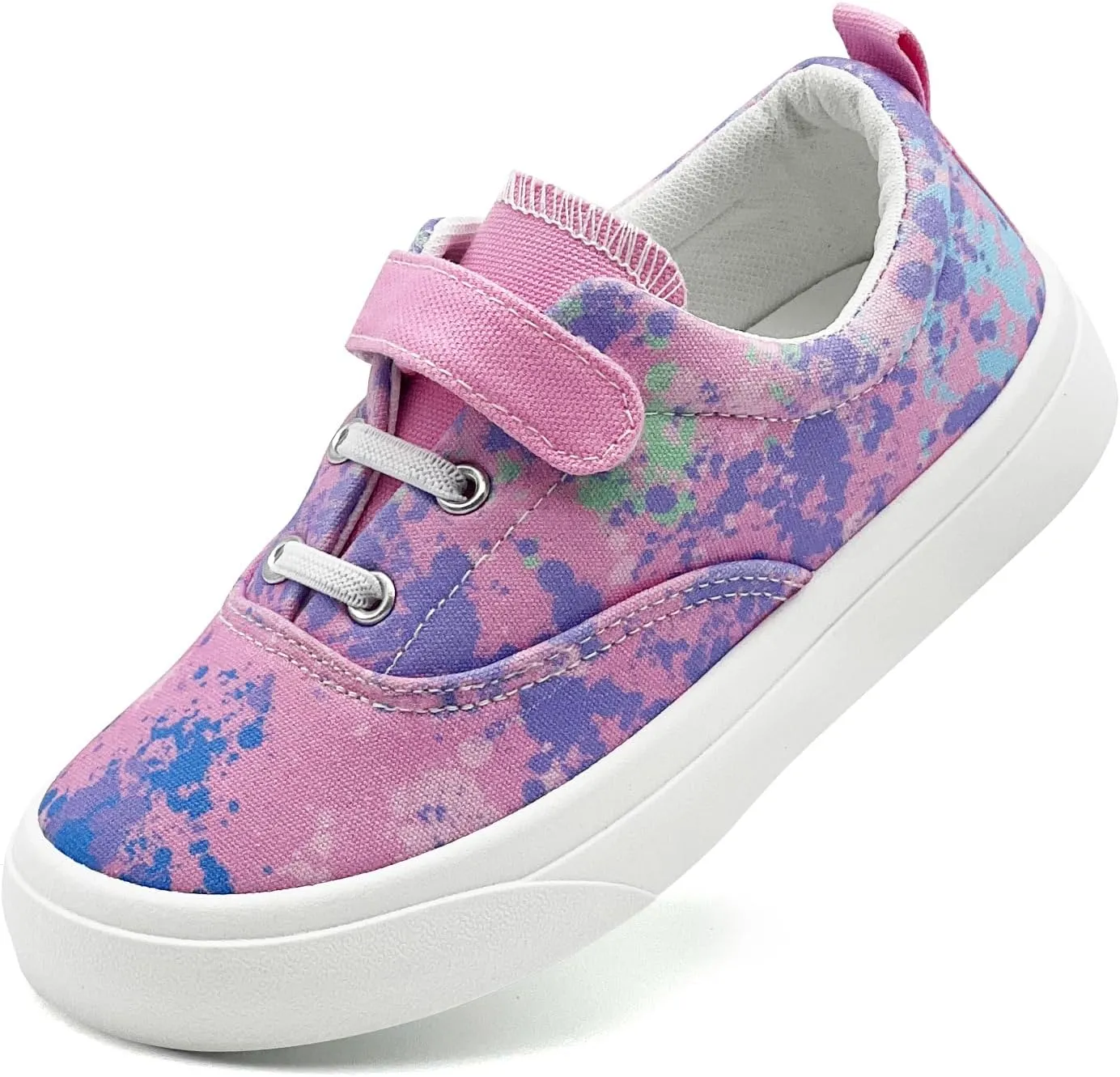 rosyclo Canvas Sneakers for Boys and Girls, Toddler Kids Walking Shoes Lightweight Breathable Non-Slip Soft Adjustable Strap Baby Boy Girl Outdoor Casual Tennis Shoe for Little Big Kid