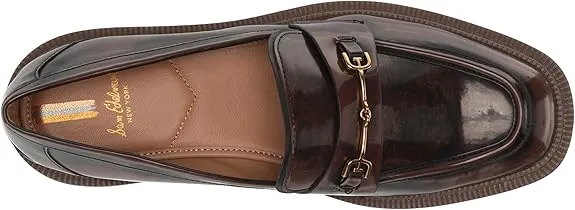 Rounded Slip On Heel Edelman Chunky Luxurious touch Leather Laurs Modern Chestnut Loafers Sam Toe