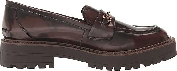 Rounded Slip On Heel Edelman Chunky Luxurious touch Leather Laurs Modern Chestnut Loafers Sam Toe