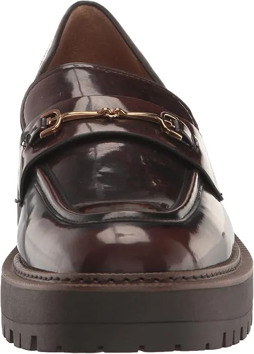 Rounded Slip On Heel Edelman Chunky Luxurious touch Leather Laurs Modern Chestnut Loafers Sam Toe