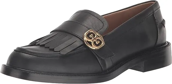 Safety-assured Charlie On Sam Stacked Toe Loafers Heel Unbeatable variety Edelman Leather Slip Black Rounded