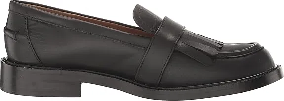 Safety-assured Charlie On Sam Stacked Toe Loafers Heel Unbeatable variety Edelman Leather Slip Black Rounded