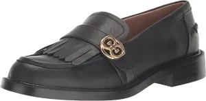 Safety-assured Charlie On Sam Stacked Toe Loafers Heel Unbeatable variety Edelman Leather Slip Black Rounded