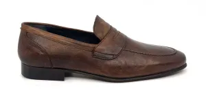 Samson Dark Brown Men's Leather Penny Loafers