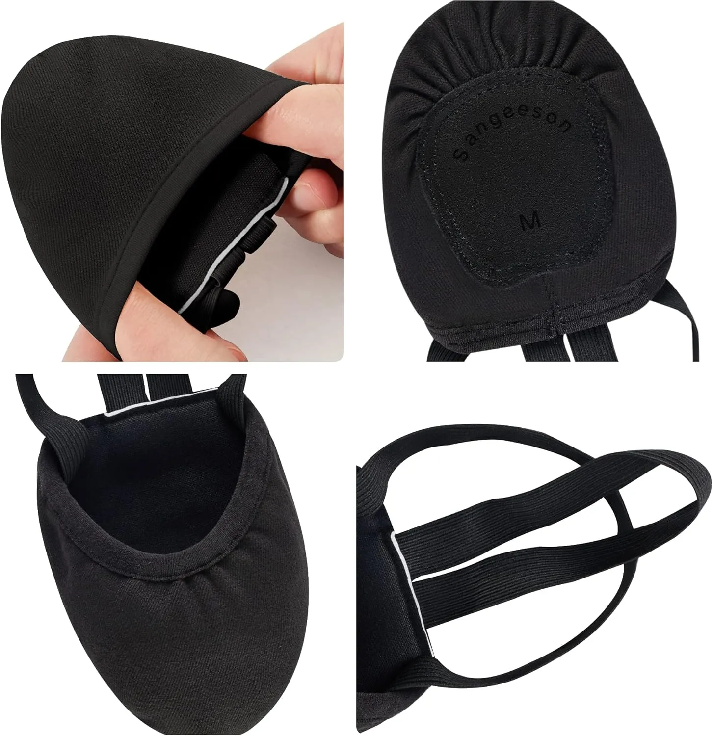 SANGEESON Half Sole Dance Shoes - Stretchy Canvas Pirouette Shoes for Ballet, Lyrical, Modern, Jazz Dance, and Contemporary