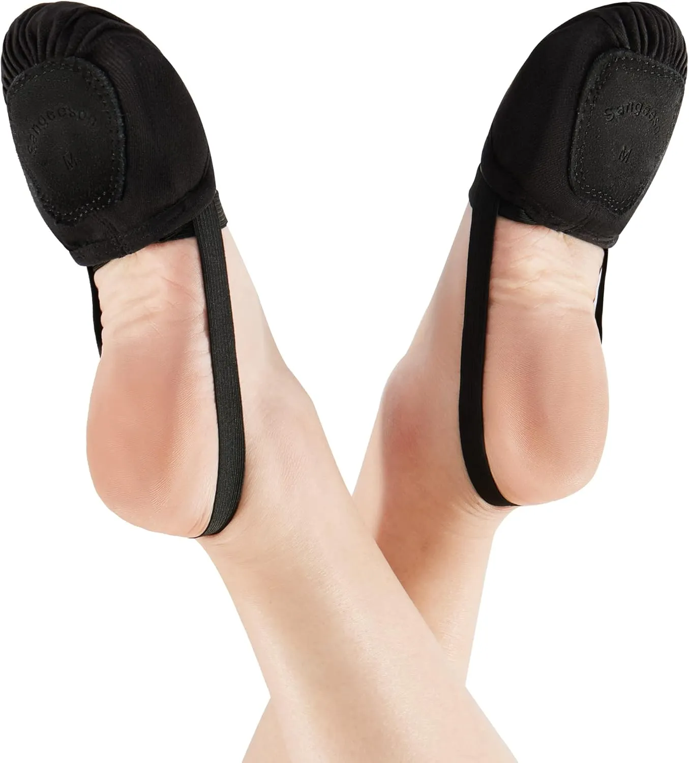 SANGEESON Half Sole Dance Shoes - Stretchy Canvas Pirouette Shoes for Ballet, Lyrical, Modern, Jazz Dance, and Contemporary