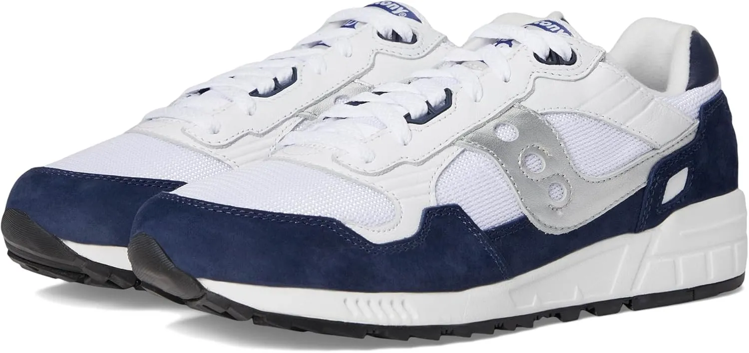 Saucony Unisex Shadow 5000 Sneaker, White/Navy/Silver, 13 US Men