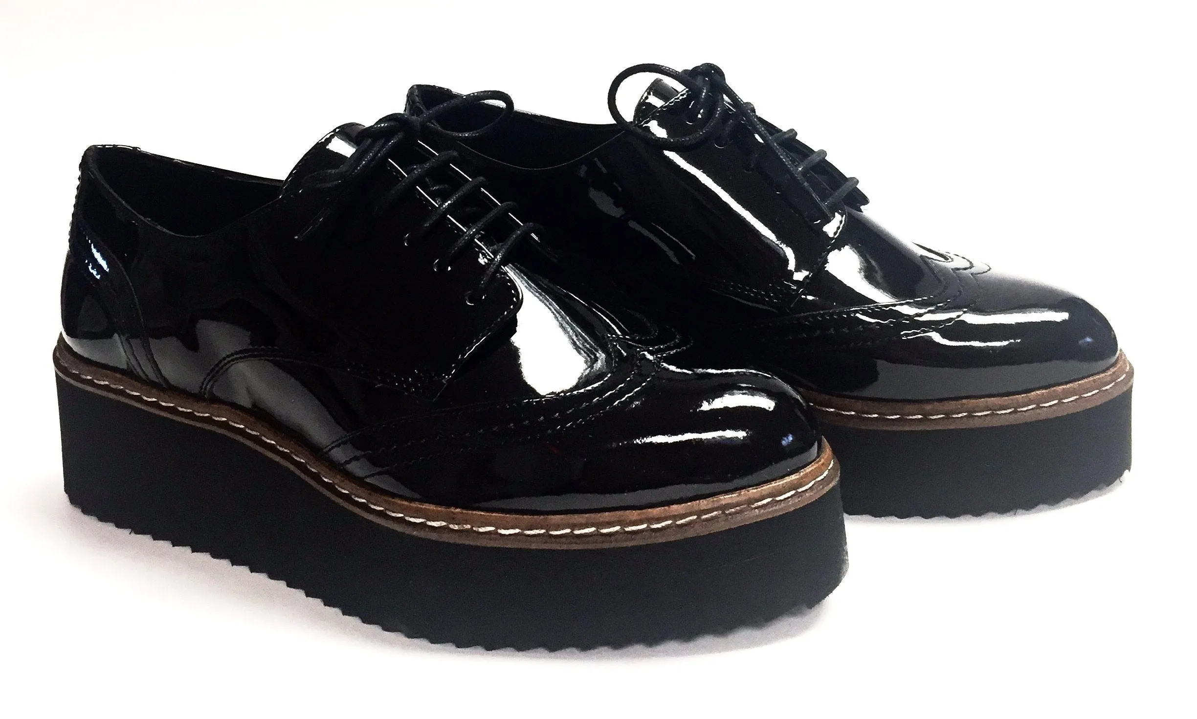Shellys London Black Platform Oxford