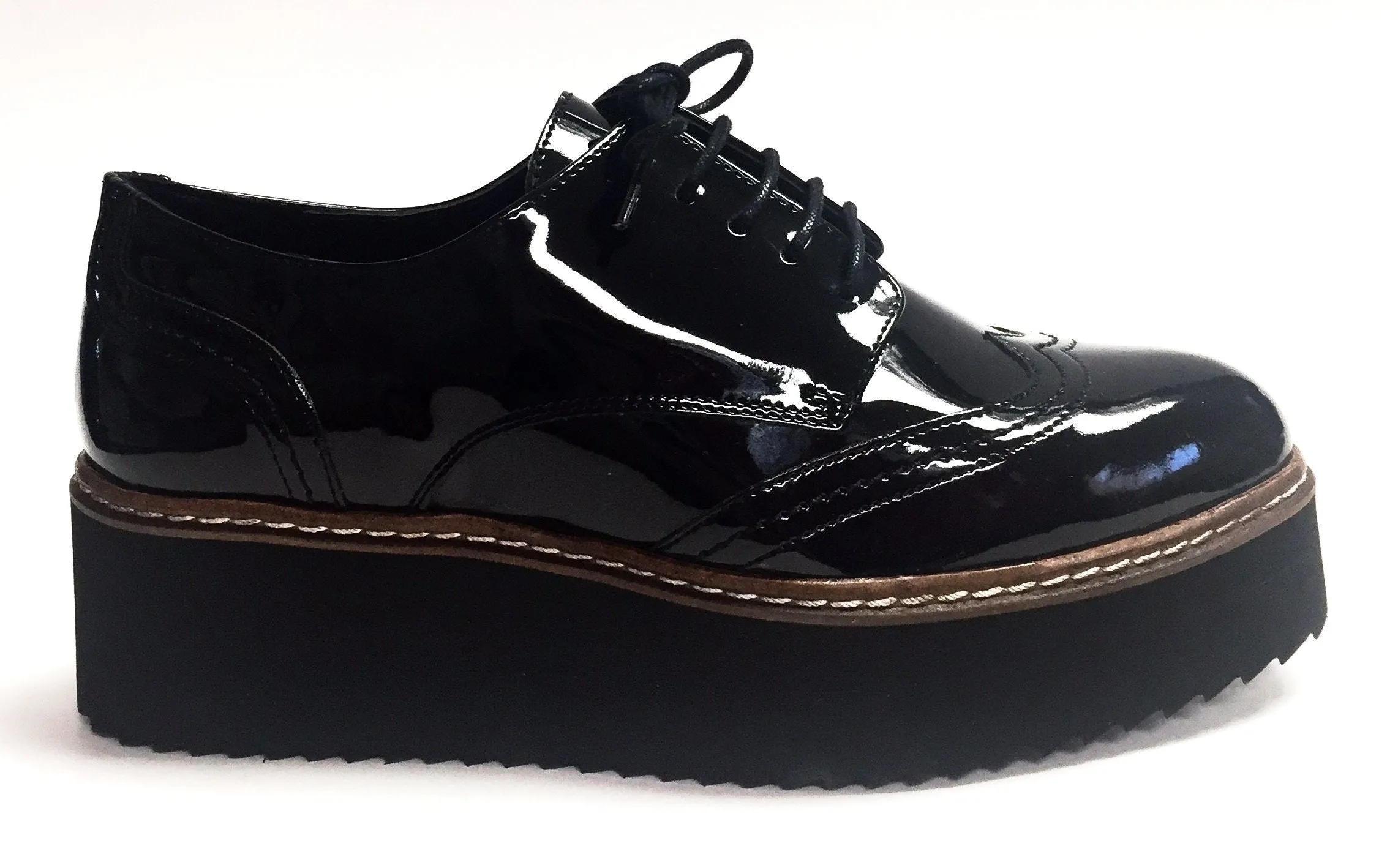Shellys London Black Platform Oxford