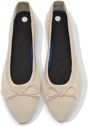 Shupua Women's Flats Black Flats Shoes Pointed Toe Ballet Flats Comfortable Bow Girls Flats Dressy