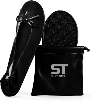 Silky Toes Foldable Flats for Women Purse Ballet Shoes Ballerina Slippers