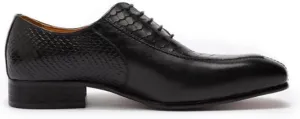 Single Season Oxford Dress Shoes for Men Lace Up Split Toe Pointed Toe Crocodile Embossed Cowhide Rubber Sole Anti-Slip Non Slip Low Top Slip Resistant Wedding Very Popular Among Young pe