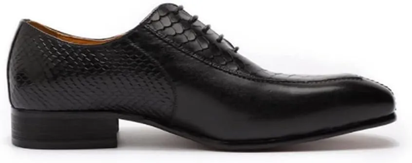 Single Season Oxford Dress Shoes for Men Lace Up Split Toe Pointed Toe Crocodile Embossed Cowhide Rubber Sole Anti-Slip Non Slip Low Top Slip Resistant Wedding Very Popular Among Young pe