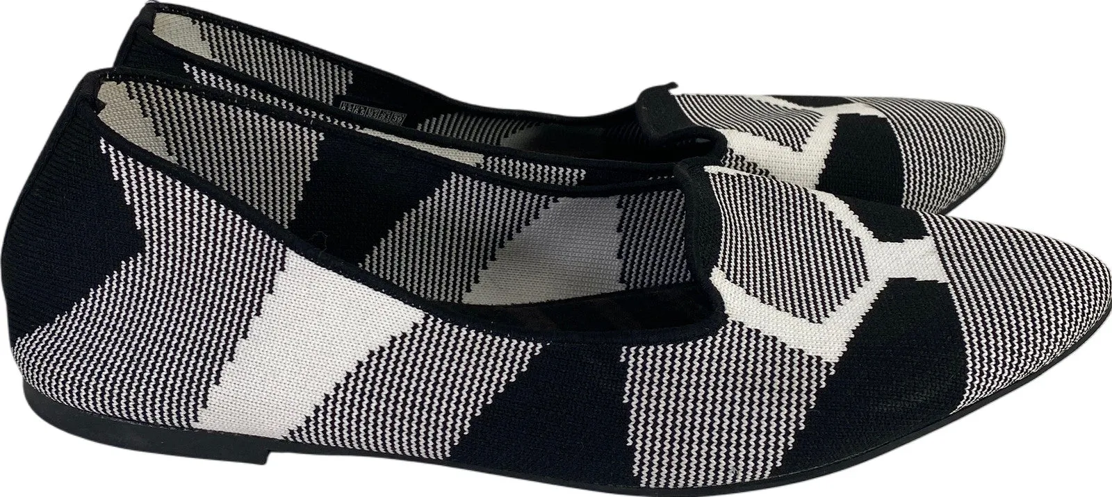 Skechers Women’s Black/White Cleo Sherlock Knit Loafer Skimmer Flats - 9.5