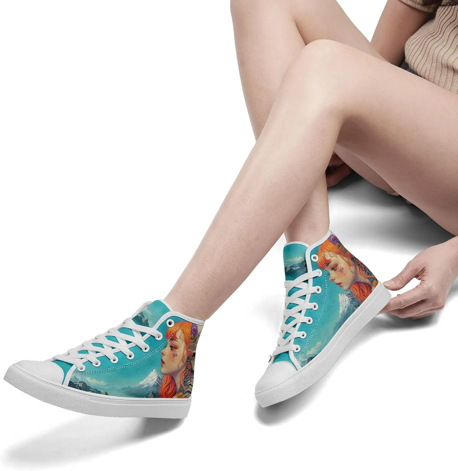 Skull High Top Canvas Sneakers Fashion Punk Rock Joker Print Shoes Casual Walking Shoes Streetwear