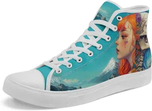 Skull High Top Canvas Sneakers Fashion Punk Rock Joker Print Shoes Casual Walking Shoes Streetwear