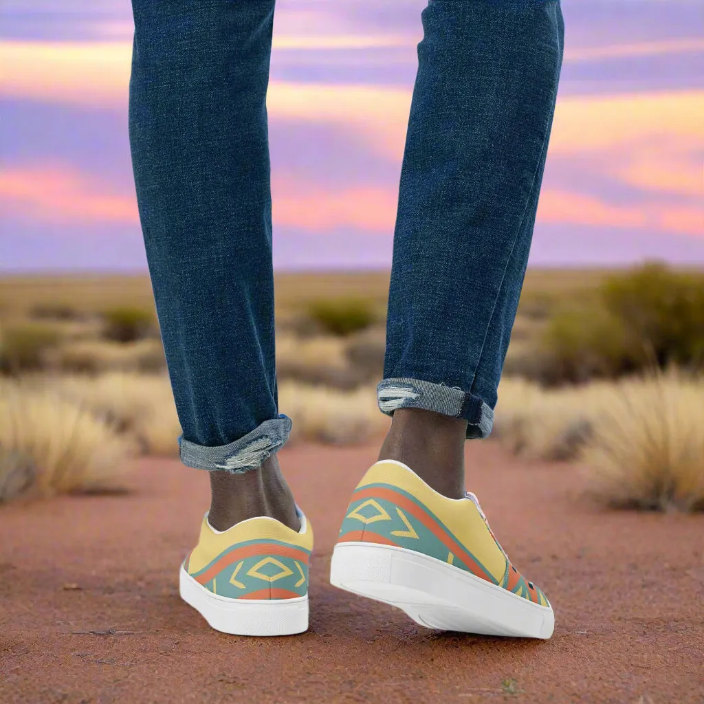 Southwest Style Custom Mens Slip On Shoes Moab Native Pattern