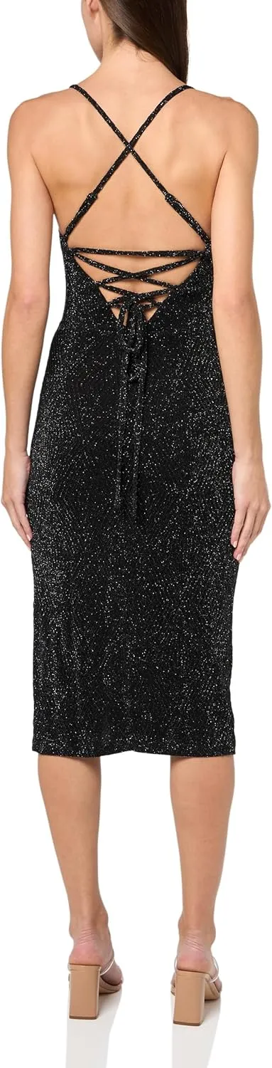 Speechless Women's Sleeveless Glitter Knit Slip Bodycon Dress