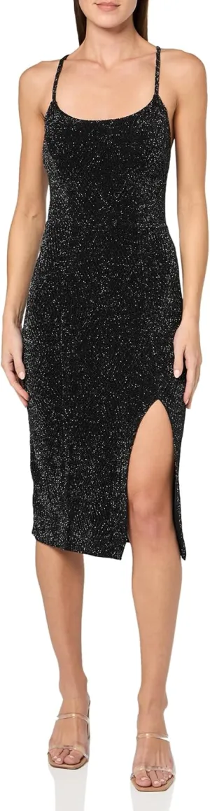 Speechless Women's Sleeveless Glitter Knit Slip Bodycon Dress