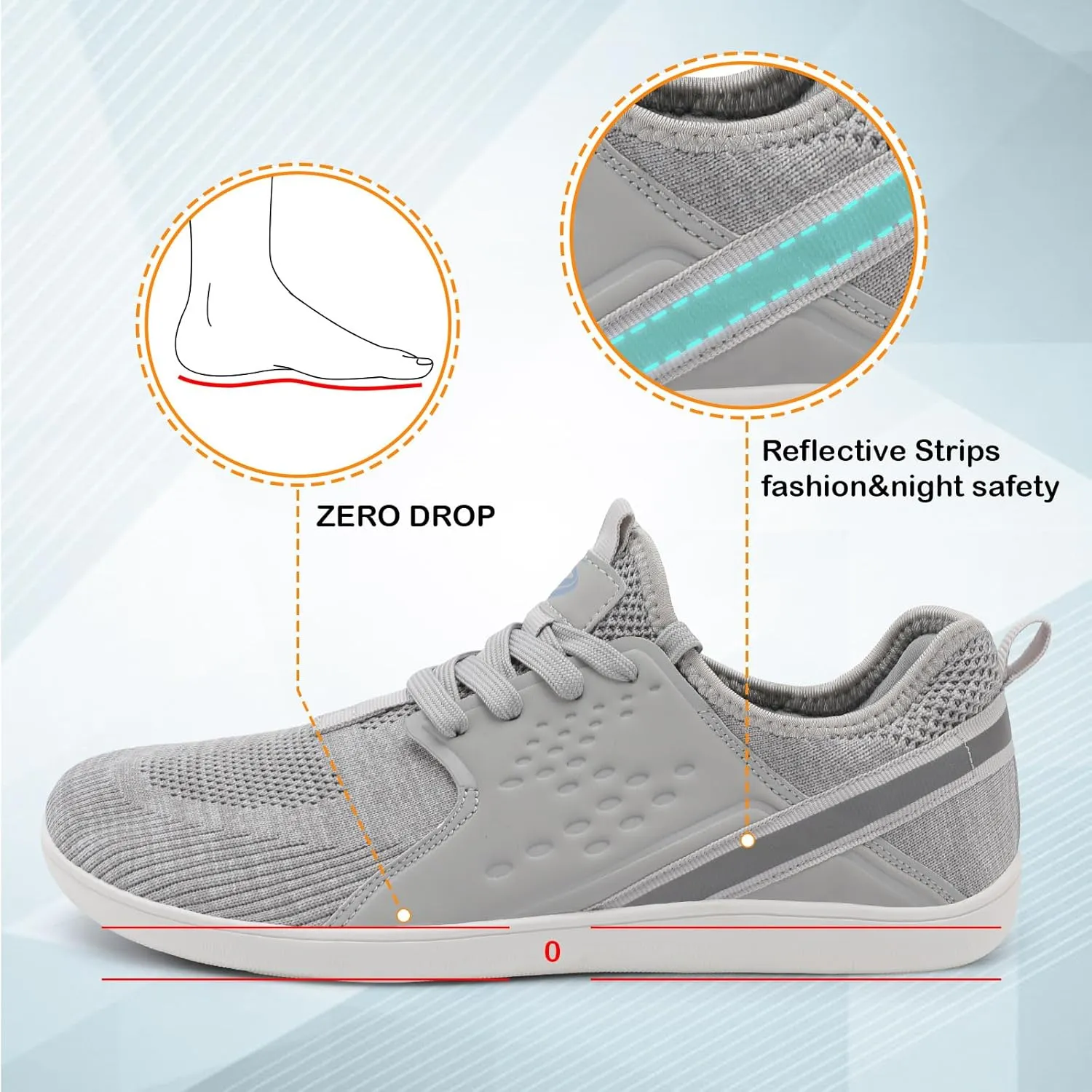 Spesoul Men's Wide Barefoot Breathable Walking Shoes