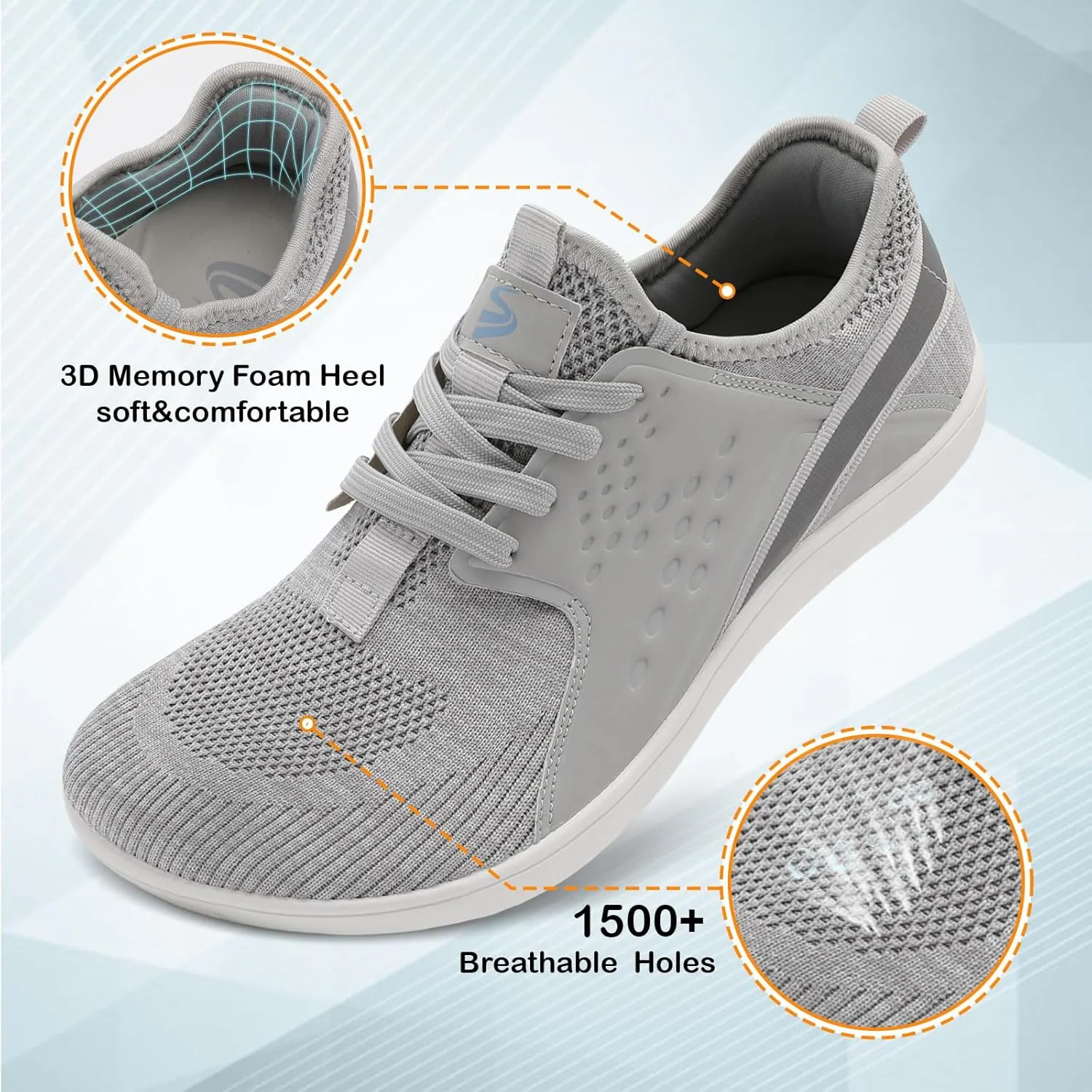 Spesoul Men's Wide Barefoot Breathable Walking Shoes