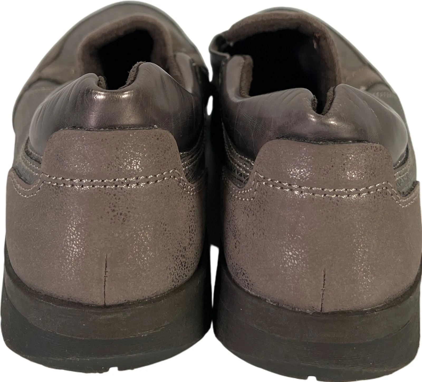 Spring Step Women’s Gray/Bronze Suede Studded Slip On Loafers - 39/US 8.5