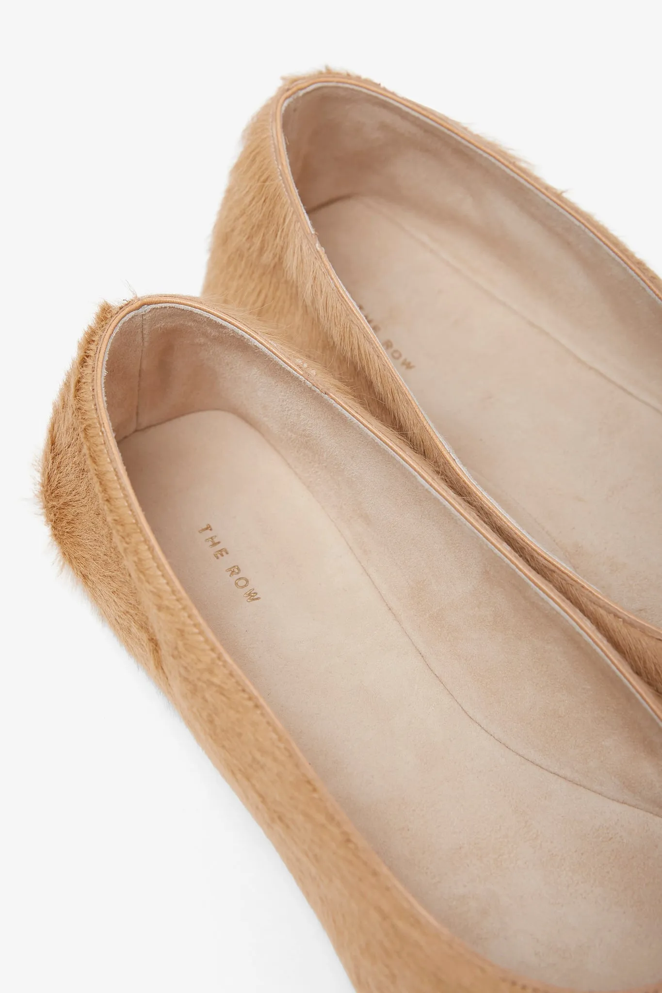Square beige ballet flats